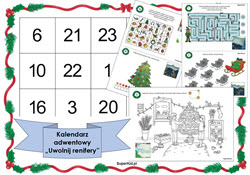kalendarz adwentowy dla dzieci - arkusz do wydruku - uwolnij renifery