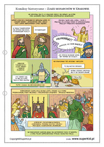 Komiks historyczny dla dzieci - materiał dla klas 5 - Zjazd monarchów w Krakowie