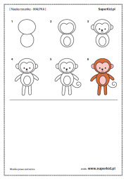 Nauka rysunku - Małpka