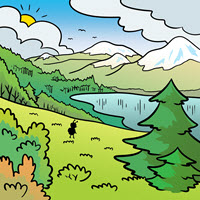 Kofenek poznaje planetę Ziemię - Ilustracja do odcinka 110: Alaska – Krajobraz