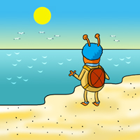 Kofenek poznaje planetę Ziemię - Ilustracja do odcinka 16: Podwodna podróż – Nad morzem