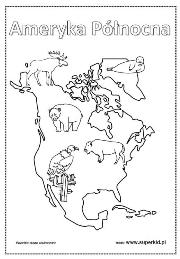 kolorowanki - kontynenty - Ameryka Północna