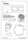 kolorowanki - Ameryka Południowa - Surinam