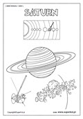 kolorowanki - Układ Słoneczny - Saturn