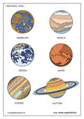 kolorowanki - Układ Słoneczny - planety