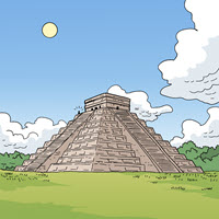 Kofenek poznaje planetę Ziemię - Ilustracja do odcinka 199: Chichén Itzá - Piramida Kukulkana
