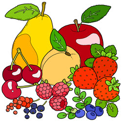 Łamigłówki dla pierwszoklasisty - Zdrowe odżywianie - owoce