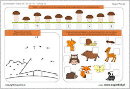 Zadanie z matematyki klasa 1 - Porządkowanie liczb do 10 - Las i zwierzęta leśne