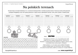 historia - ćwiczenie do wydruku - Z najdawniejszych dziejów - Prehistoria - Na polskich terenach