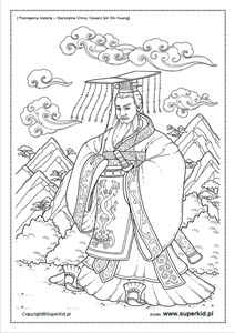 kolorowanka - Poznajemy historię - Starożytne Chiny - Cesarz Qin Shi Huang