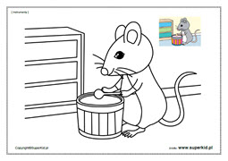 kolorowanka 3-4 l. - instrumenty - mysz grająca na bębenku
