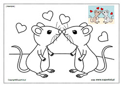 kolorowanka - zakochane myszy