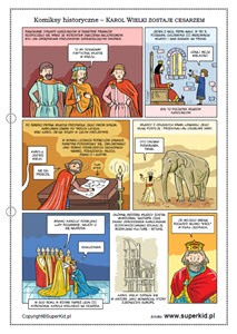 Komiks historyczny dla dzieci - materiał dla klas 5 - Karol Wielki zostaje cesarzem