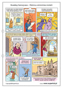 Komiks historyczny dla dzieci - materiał dla klas 5 - Niewola awiniońska papieży