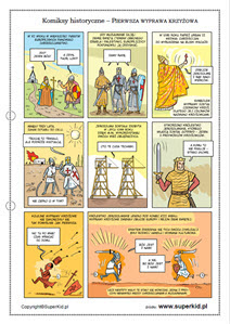 Komiks historyczny dla dzieci - materiał dla klas 5 - Pierwsza wyprawa krzyżowa