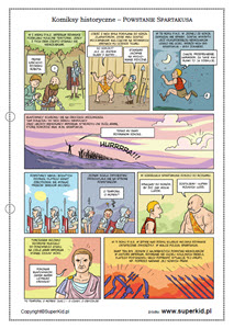 Komiks historyczny dla dzieci - materiał dla klas 5 - Powstanie Spartakusa