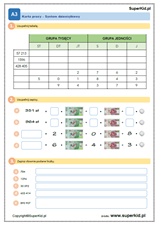 matematyka klasa 4 - karta pracy ucznia - system dziesiątkowy