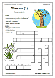 krzyżówka online w wersji do wydruku - edukacja przyrodnicza - wiosna