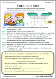 matematyka klasy 1-3 - obliczenia kalendarzowe - pora na deser