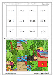 matematyka klasa 2 - puzzle matematyczne - dzielenie do 50 - łamigłówka dla uczniów