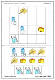 sudoku dla dzieci żywność - sudoku obrazkowe do druku