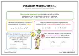 matematyka klasa 5 - algebra - plansza edukacyjna - wyrażenia algebraiczne