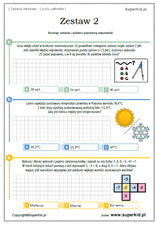 matematyka klasa 6 - zadania tekstowe - działania na liczbach całkowitych - łamigłówka dla uczniów