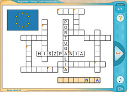 krzyżówka online - geografia - Europa i Unia Europejska