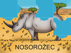 puzzle elementarzowe nosorożec