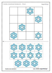sudoku dla dzieci zima - sudoku obrazkowe do druku