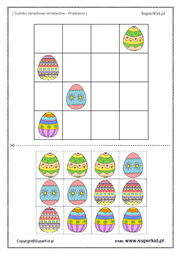 sudoku dla dzieci Wielkanoc - sudoku obrazkowe do druku