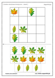 sudoku dla dzieci jesień - sudoku obrazkowe do druku