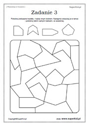 Łamigłówka dla przedszkolaka - Wyszukaj dany kształt w mozaice - Przykładowy arkusz