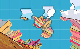 puzzle online - geografia dla klas 4-6 - Peru, Ameryka Południowa - Vinicunca - Tęczowa Góra,  Góra Siedmiu Kolorów
