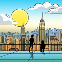 Kofenek poznaje planetę Ziemię - Ilustracja do odcinka 137: Dziwne miasto – Widok na Nowy Jork