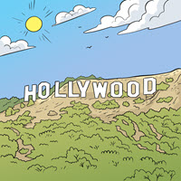 Kofenek poznaje planetę Ziemię - Ilustracja do odcinka 155: Fabryka snów - Hollywood Sign, znak na wzgórzu