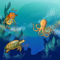Kofenek poznaje planetę Ziemię - Ilustracja do odcinka 24: Octopusja – Rafa koralowa