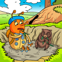 Kofenek poznaje planetę Ziemię - Ilustracja do odcinka 29: Zyzio – Wombat
