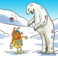 Kofenek poznaje planetę Ziemię - Ilustracja do odcinka 33: Grenlandia – Niedźwiedź polarny
