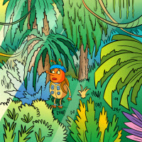 Kofenek poznaje planetę Ziemię - Ilustracja do odcinka 81: W dżungli