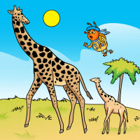 Kofenek poznaje planetę Ziemię - Ilustracja do odcinka 86: Żyrafy