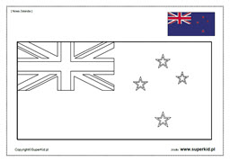 kolorowanka flaga Nowej Zelandii