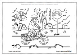 kolorowanki - bezpieczna jazda rowerem