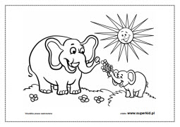 kolorowanka - słonik z mamusią