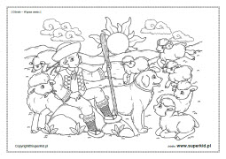 kolorowanki - Górale: Wypas owiec