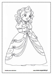 kolorowanka - strój karnawałowy księżniczka