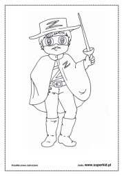 kolorowanka - strój karnawałowy Zorro