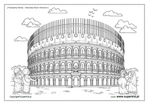 kolorowanka - Poznajemy historię - Starożytny Rzym - Koloseum