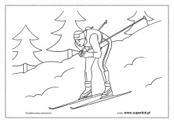 kolorowanka - narciarstwo
