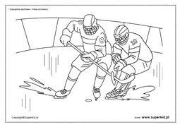 kolorowanka - hokej na lodzie